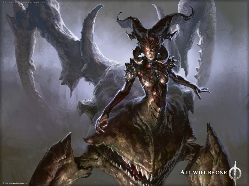 Sheoldred Whispering One Mtg Art From New Phyrexia Set By Jana