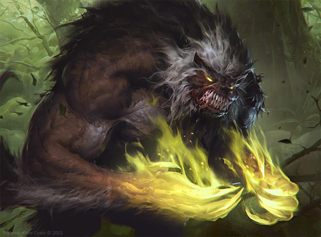 Mtg Art Werewolf Of Ancient Hunger From Shadows Over Innistrad Set By Slawomir Maniak Art Of