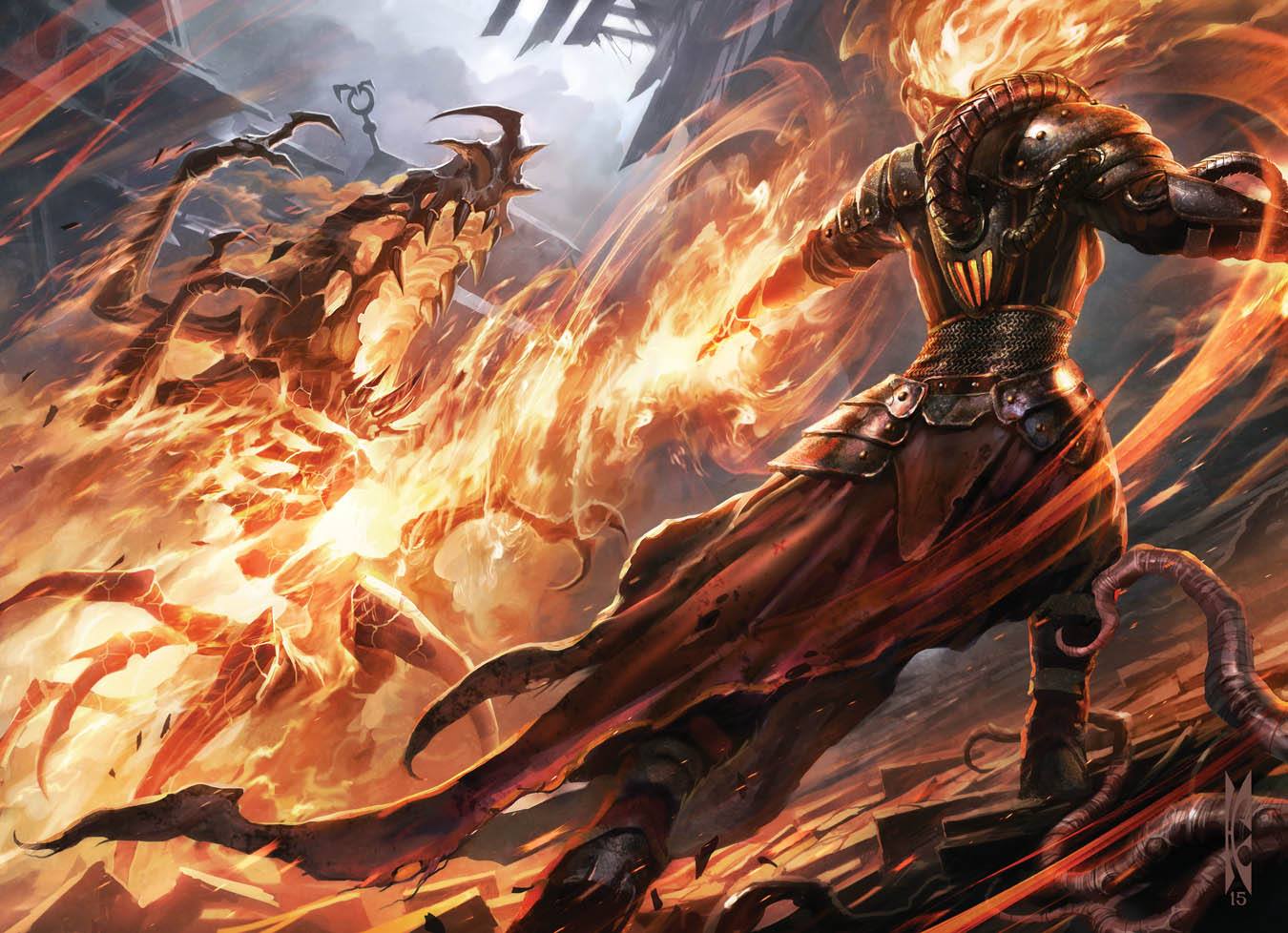 MtG Art: Incendiary Flow from Eldritch Moon Set by Raymond Swanland