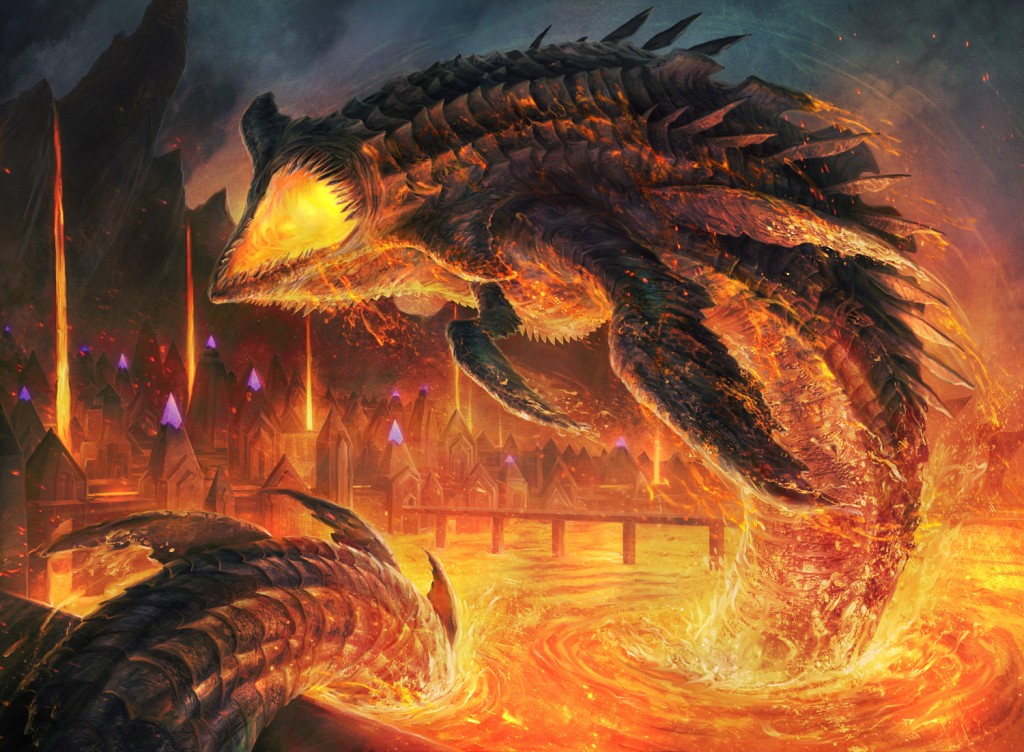 MtG Art: Lava Serpent from Ikoria Set by Jason A. Engle - Art of Magic