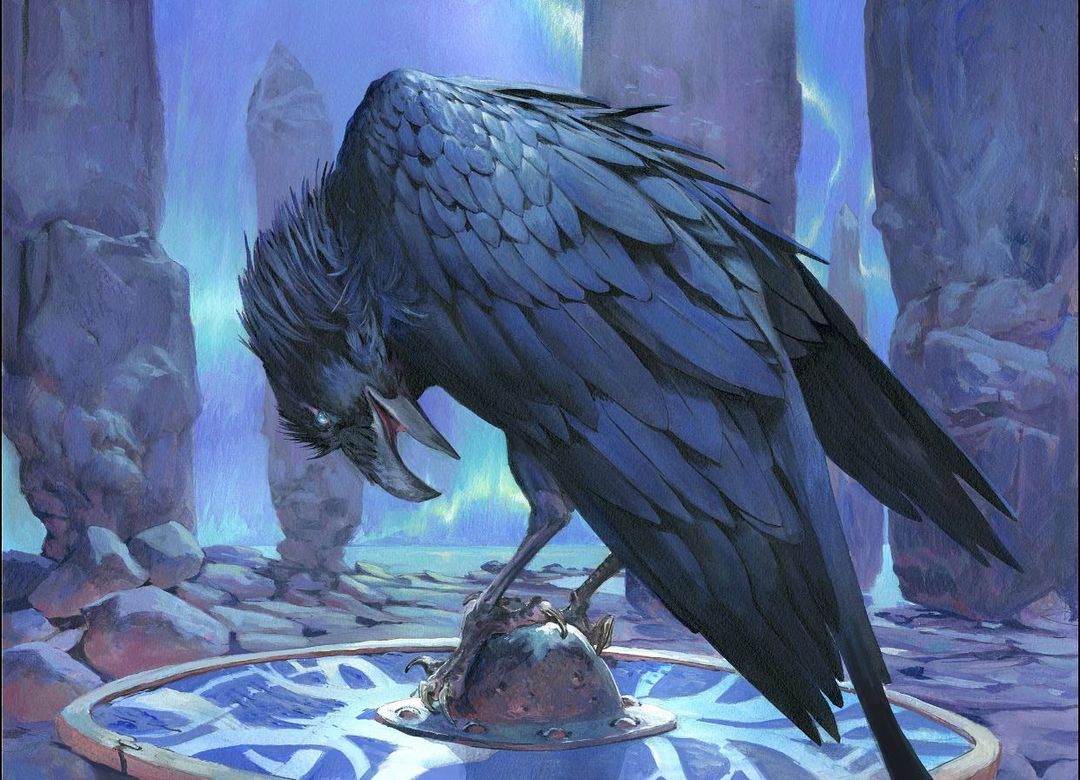 MtG Art: Augury Raven from Kaldheim Set by Jesper Ejsing - Art of Magic 