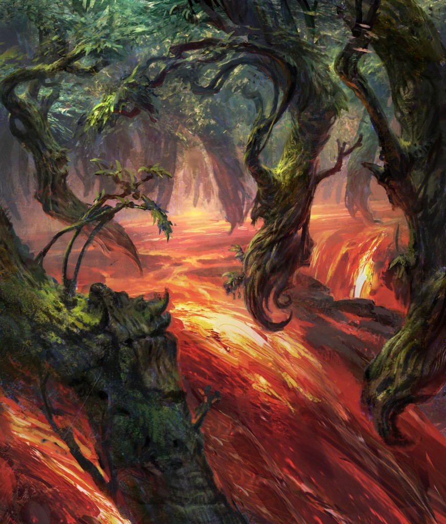 Fire Lit Thicket Expeditions MtG Art From Battle For Zendikar Set By