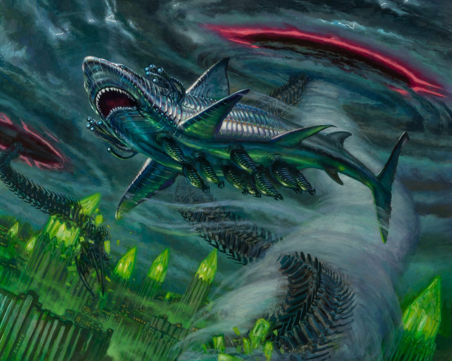 Chrome Host Seedshark MtG Art From March Of The Machine Set By Donato