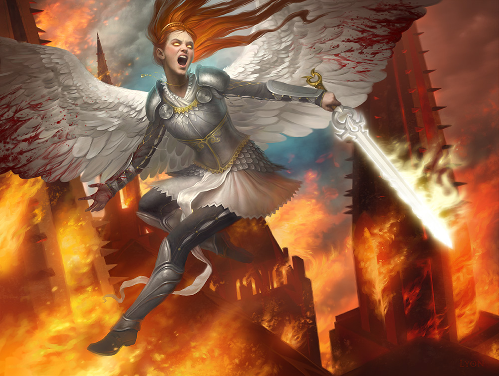 Flameblade Angel - Shadows over Innistrad Art