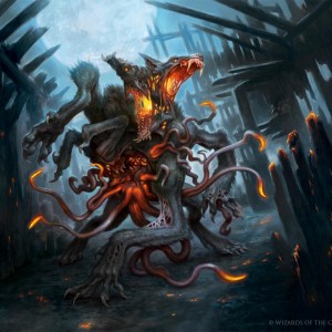 Erupting Dreadwolf - Eldritch Moon MtG Art