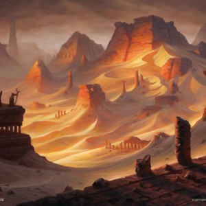 Mountain 4 - Amonkhet MtG Art