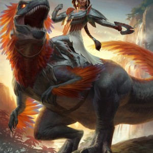 Huatli, Dinosaur Knight - Ixalan MtG Art