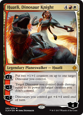 Huatli, Dinosaur Knight - Ixalan MtG Art