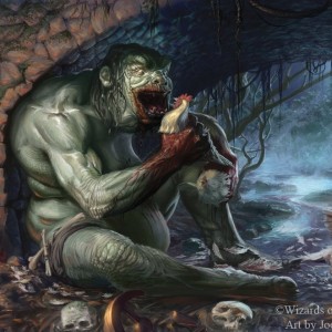 Gluttonous Troll - Throne of Eldraine MtG Art