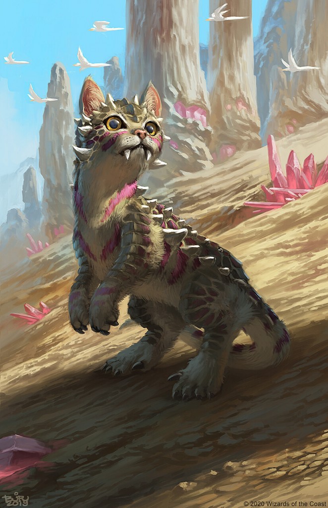 dinosaur-cat-token-mtg-art-from-ikoria-set-by-brian-valeza-art-of