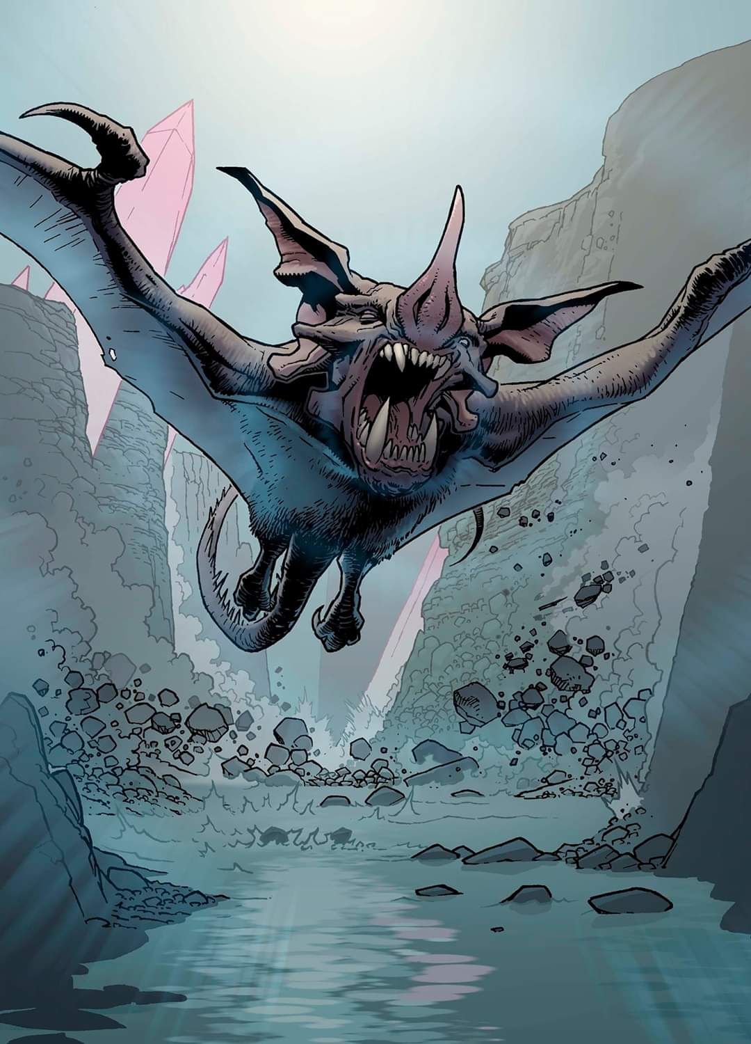 Dirge Bat (Variant) MtG Art from Ikoria Set by Kev Walker - Art of 