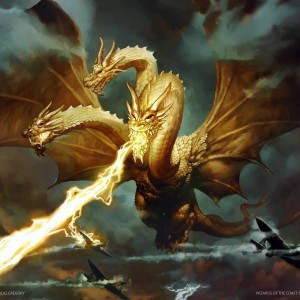 Ghidorah, King of the Cosmos - Ikoria MtG Art