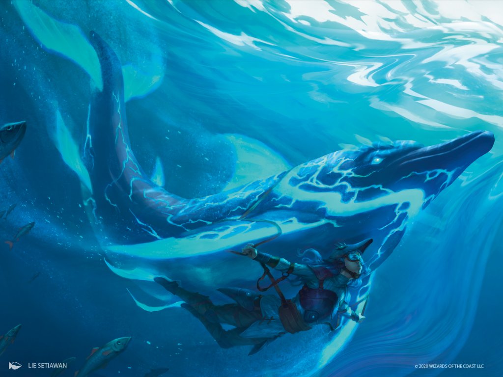 Phase Dolphin - Ikoria MtG Art