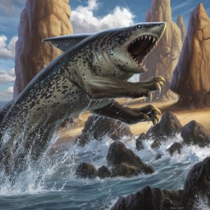 Pouncing Shoreshark - Ikoria MtG Art