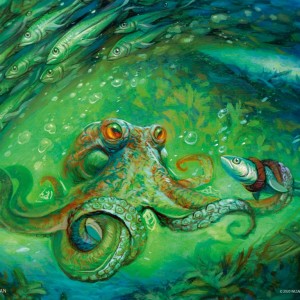 Sea-Dasher Octopus - Ikoria MtG Art