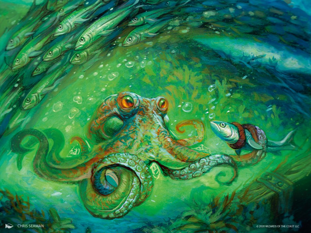 Sea-Dasher Octopus - Ikoria MtG Art