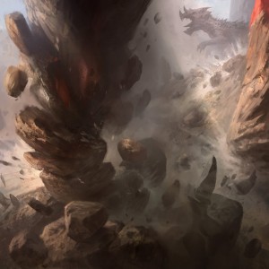 Rumbling Rockslide - Ikoria MtG Art