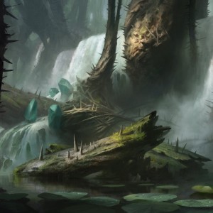 Thornwood Falls - Ikoria MtG Art