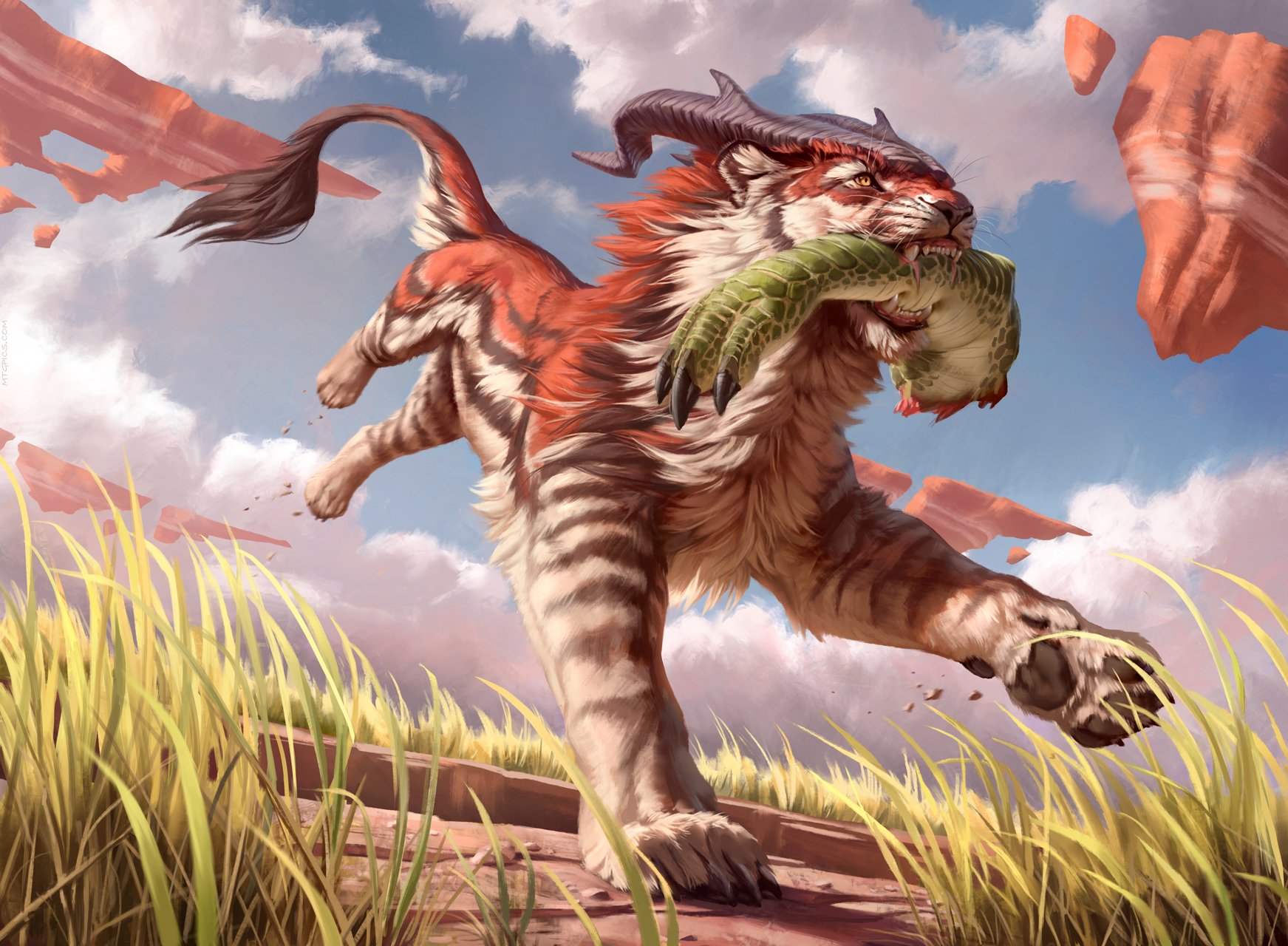 Prowling Felidar - Zendikar Rising MtG Art