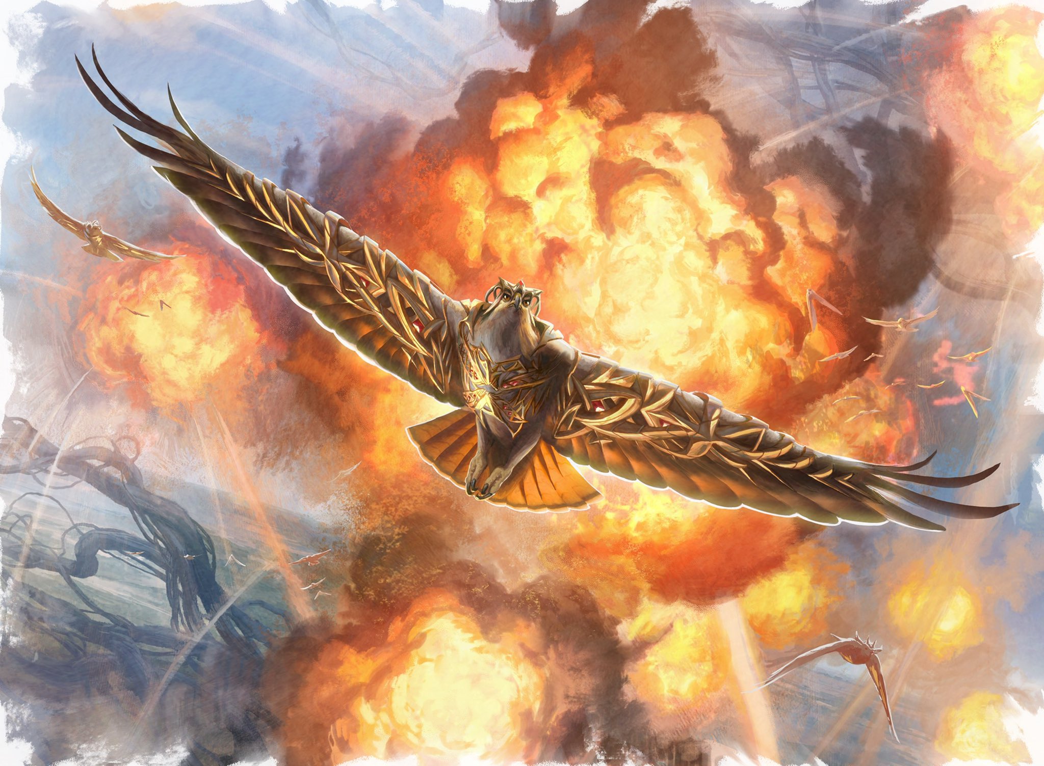 Battlefield Raptor - Kaldheim MtG Art