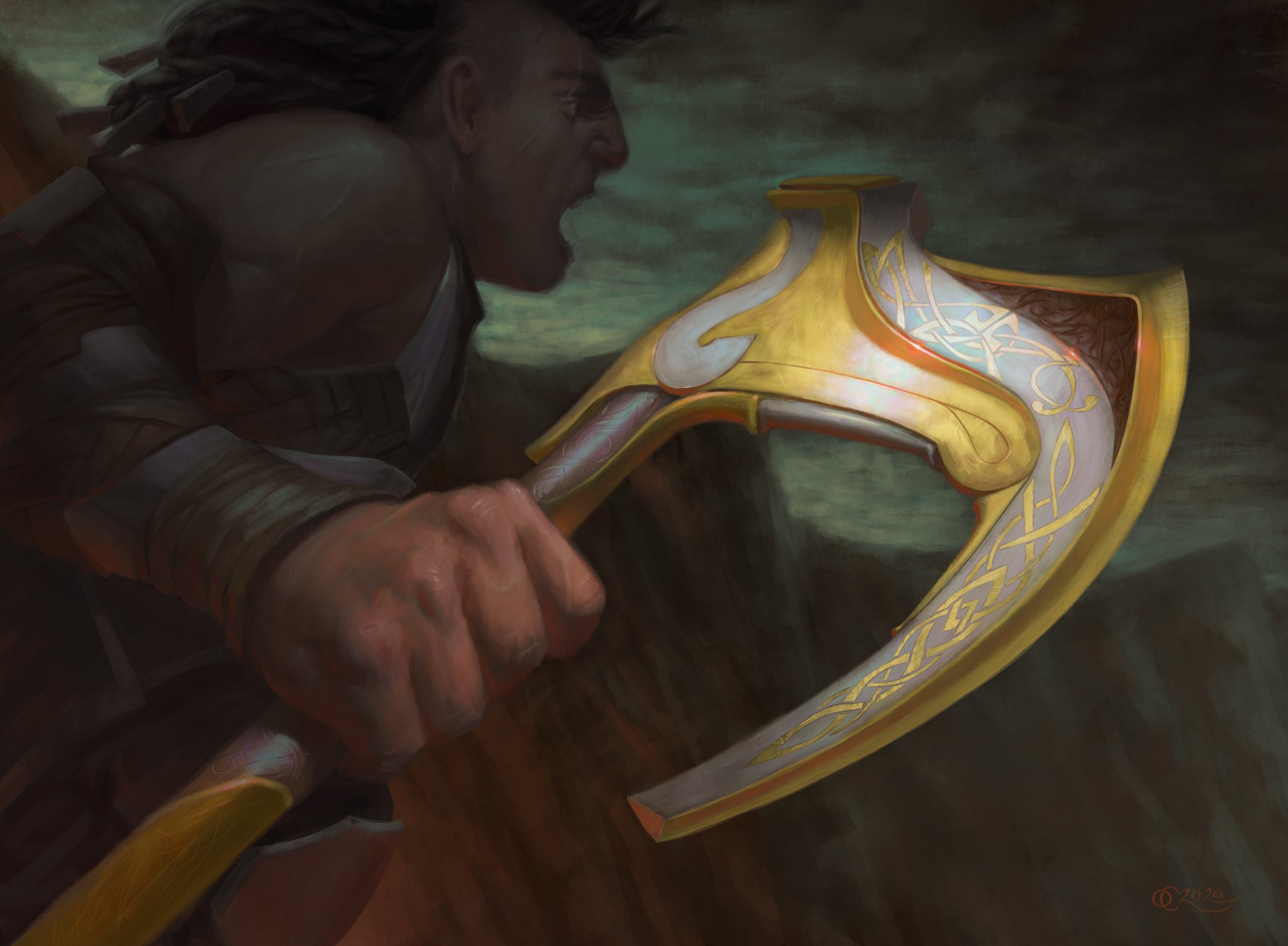 Bearded Axe - Kaldheim MtG Art