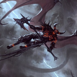 Burning-Rune Demon - Kaldheim MtG Art