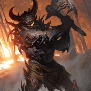 Demon Berserker Token - Kaldheim MtG Art