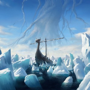 Snow-Covered Island 2 - Kaldheim MtG Art