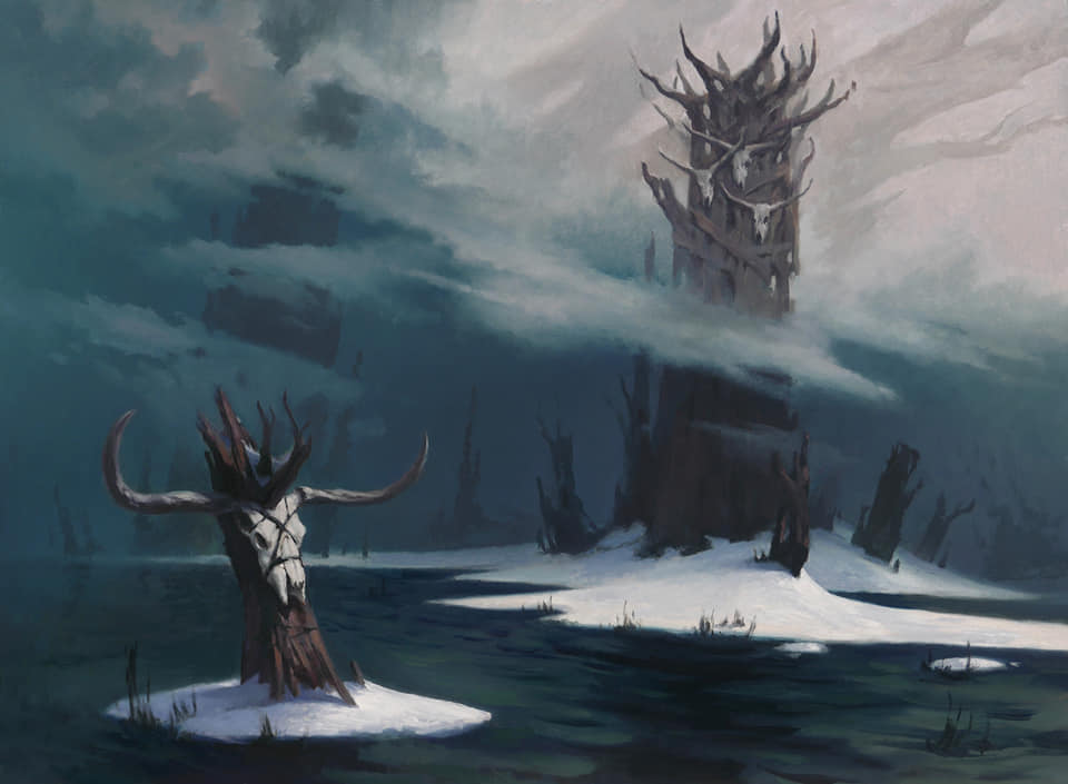 Snow-Covered Swamp - Kaldheim MtG Art