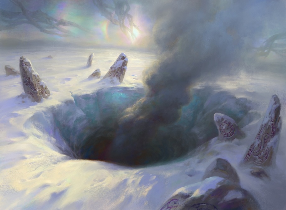 Snowfield Sinkhole - Kaldheim MtG Art