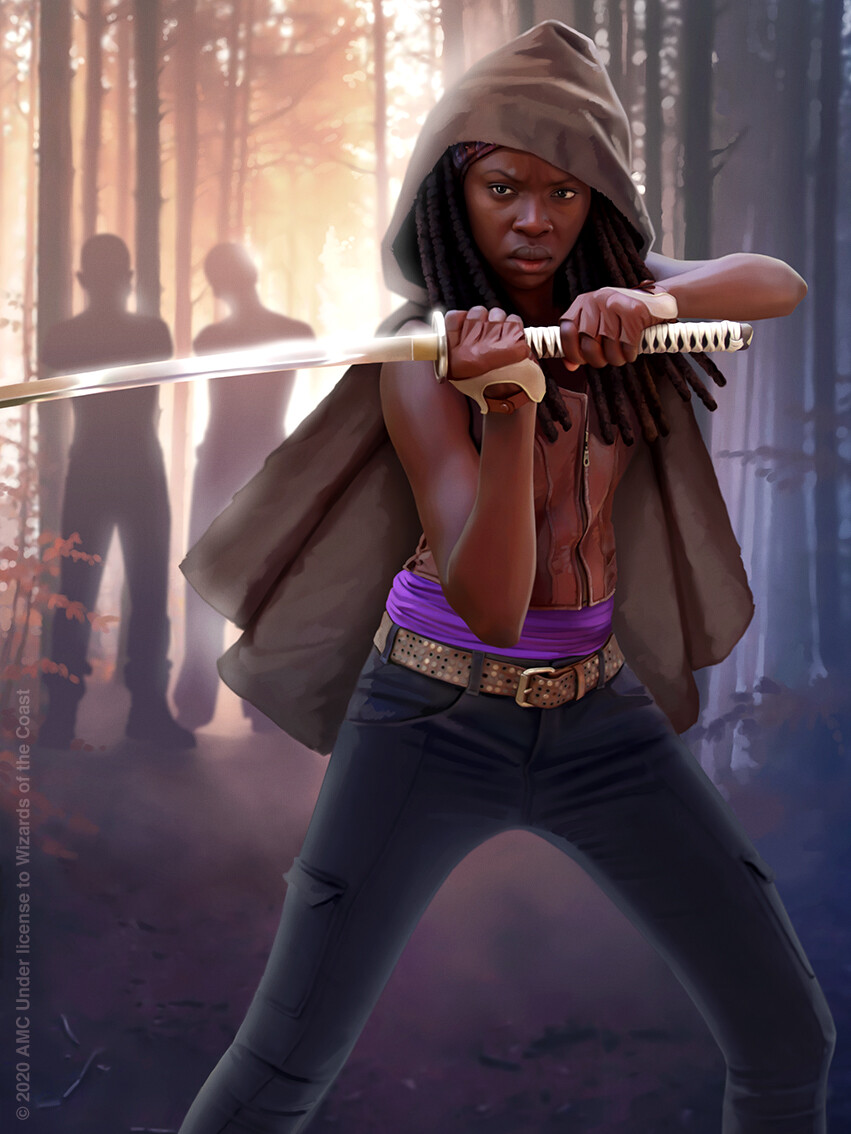 Michonne, Ruthless Survivor - Secret Lair MtG Art