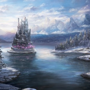 Snow-Covered Island - Secret Lair MtG Art