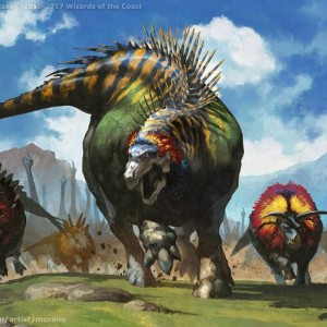 Thundering Spineback - Ixalan MtG Art