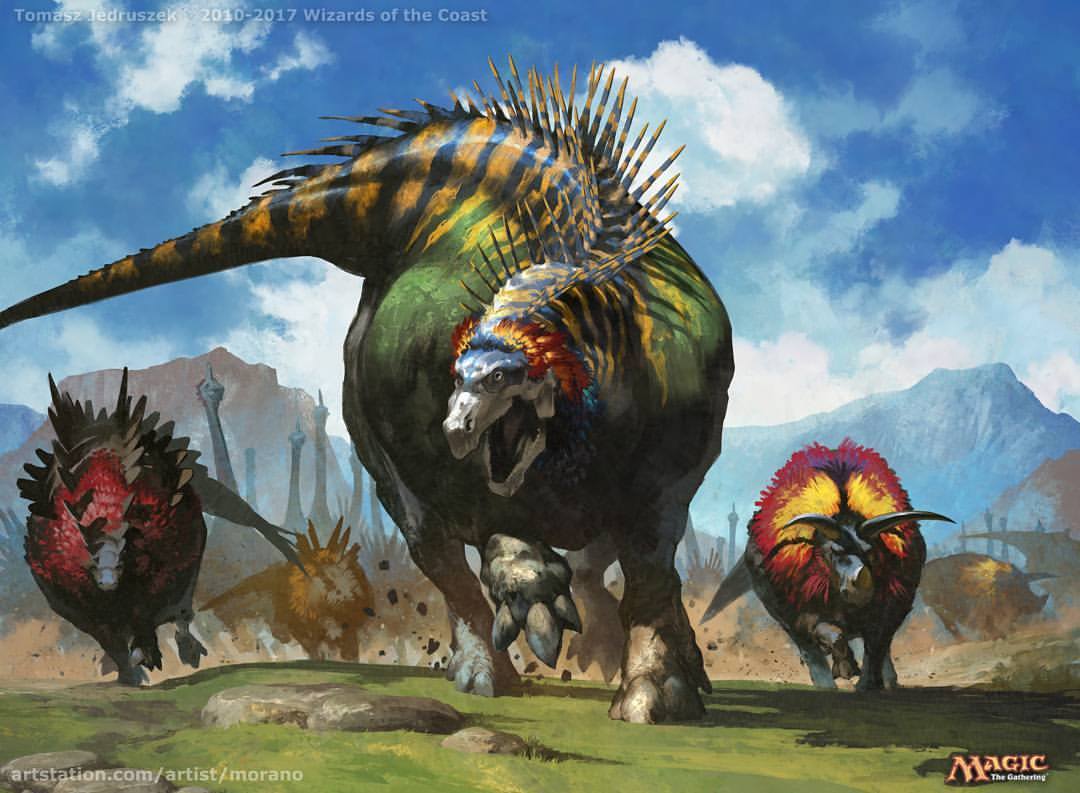 Thundering Spineback - Ixalan MtG Art