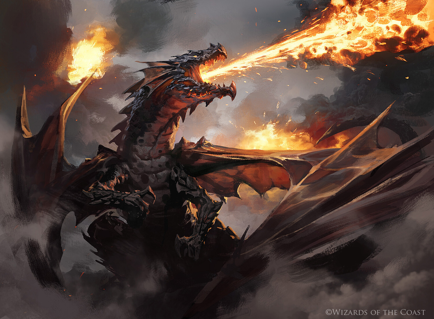 Drakuseth, Maw of Flames MtG Art from Core Set 2020 Set by Grzegorz