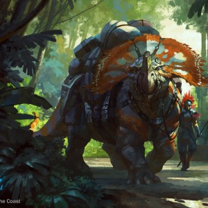 Imperial Ceratops - Rivals of Ixalan MtG Art