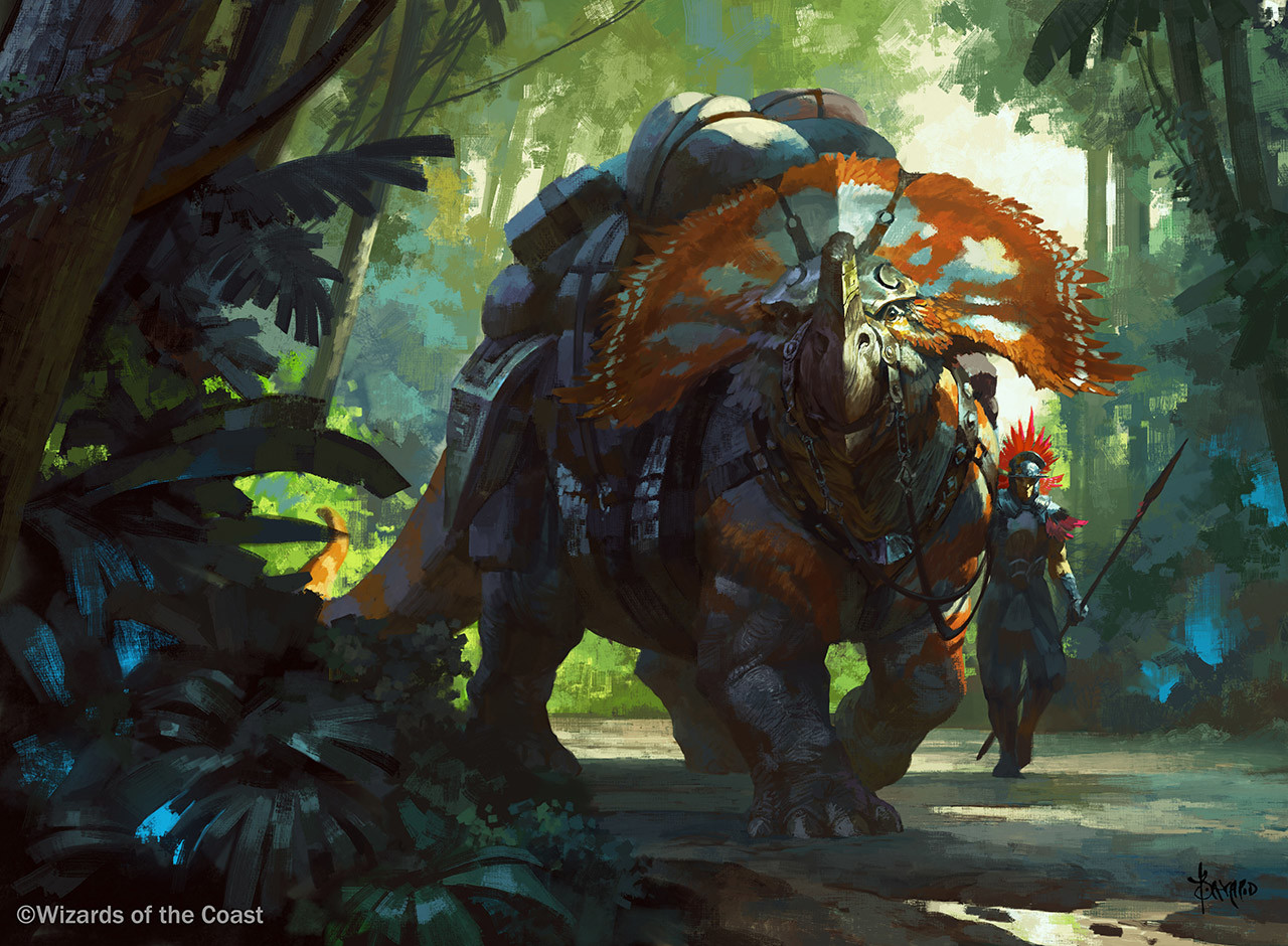 Imperial Ceratops - Rivals of Ixalan MtG Art