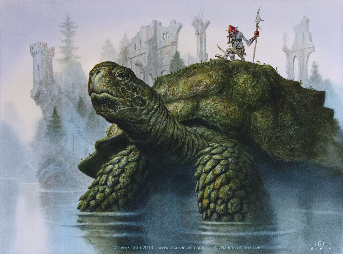 Mistford River Turtle - Throne of Eldraine MtG Art