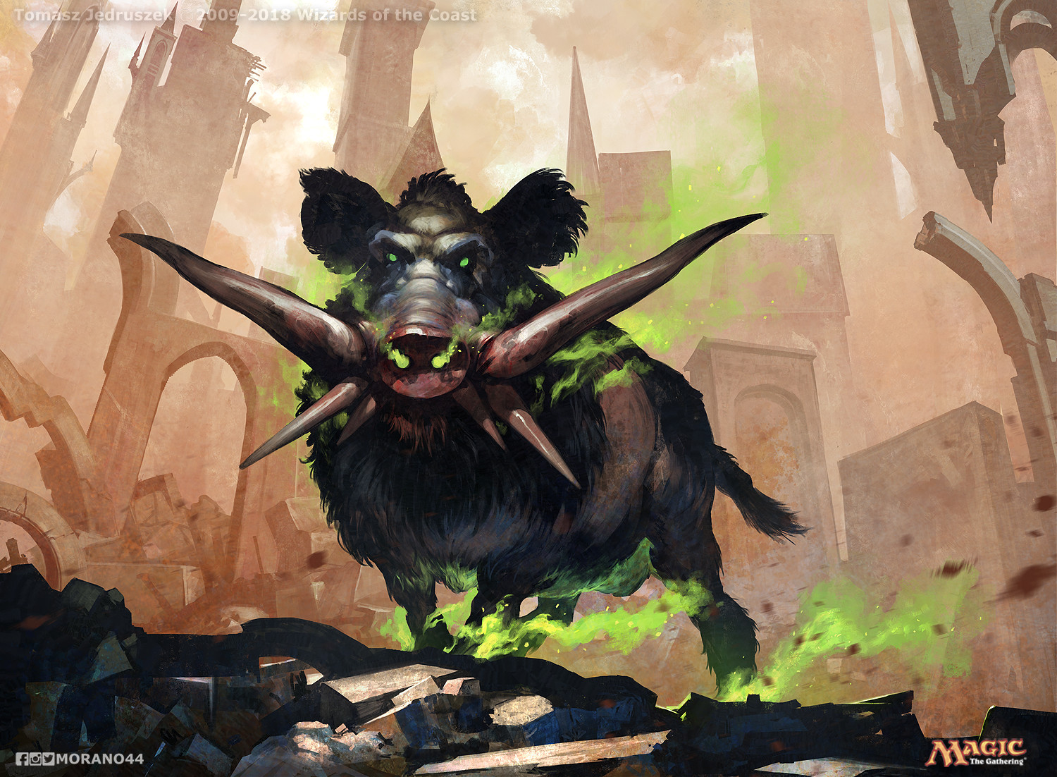 Rubblebelt Boar - Guilds of Ravnica MtG Art