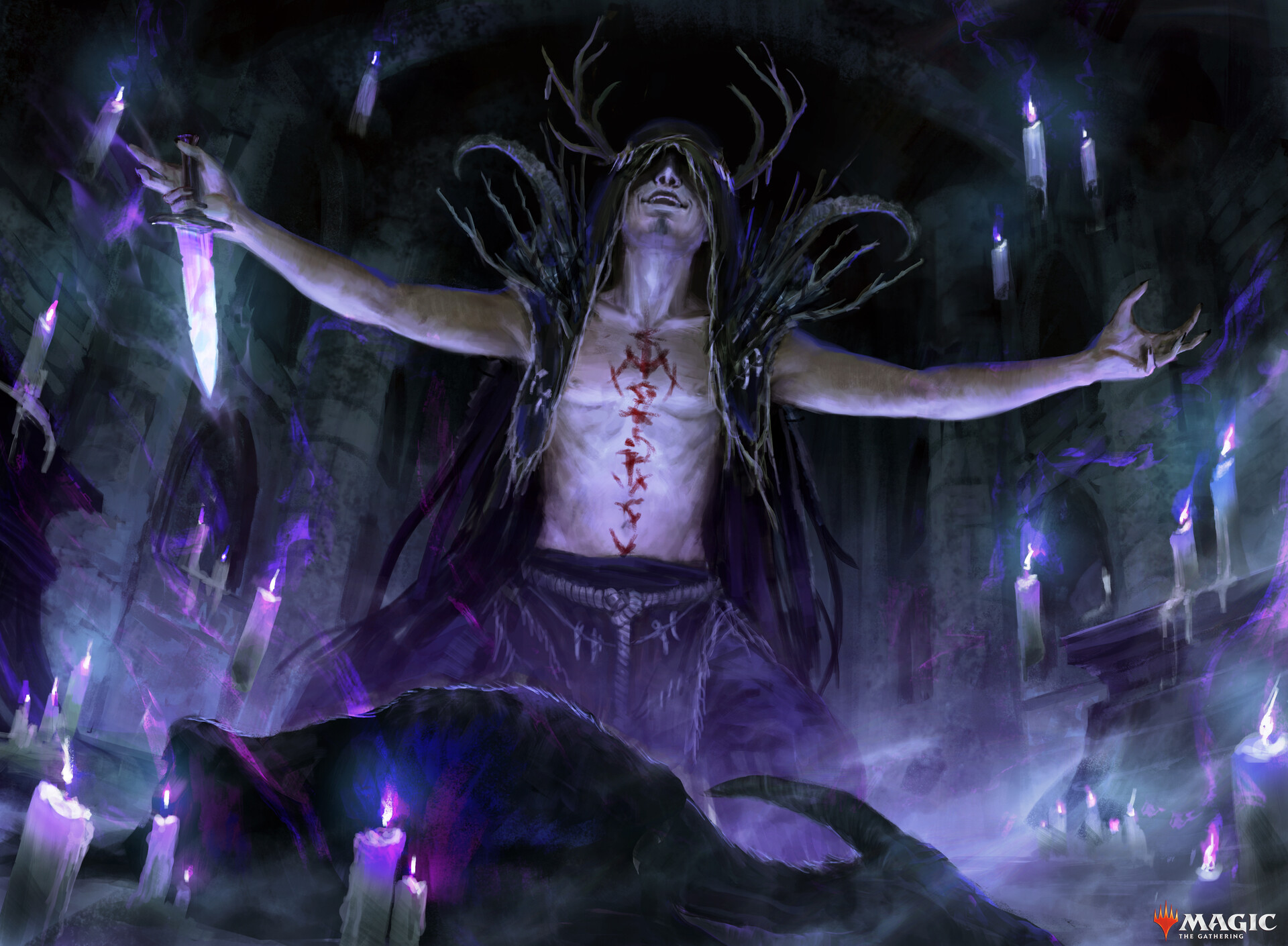 Innistrad Midnight Hunt. Underworld Dreams Art MTG. The Awakener: Risen. The Awakener.