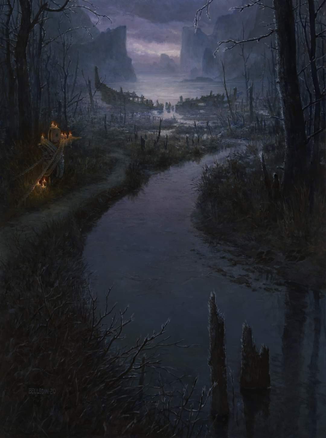 Shipwreck Marsh (Variant) - Innistrad Midnight Hunt MtG Art