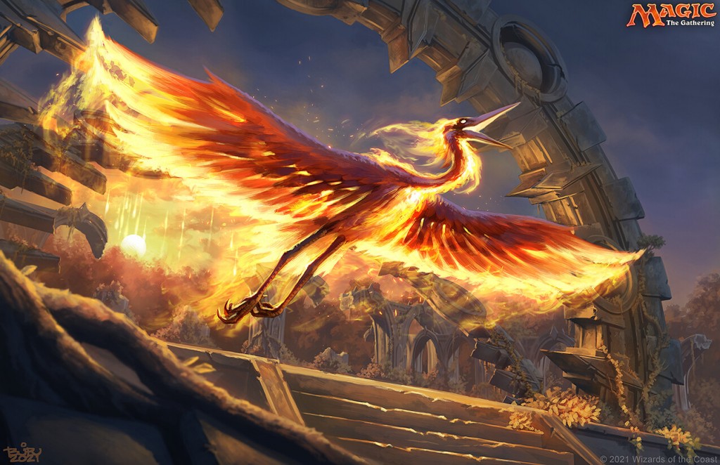 Sunstreak Phoenix MtG Art from Innistrad: Midnight Hunt Set by Brian ...