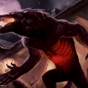 Flameheart Werewolf - MtG Art