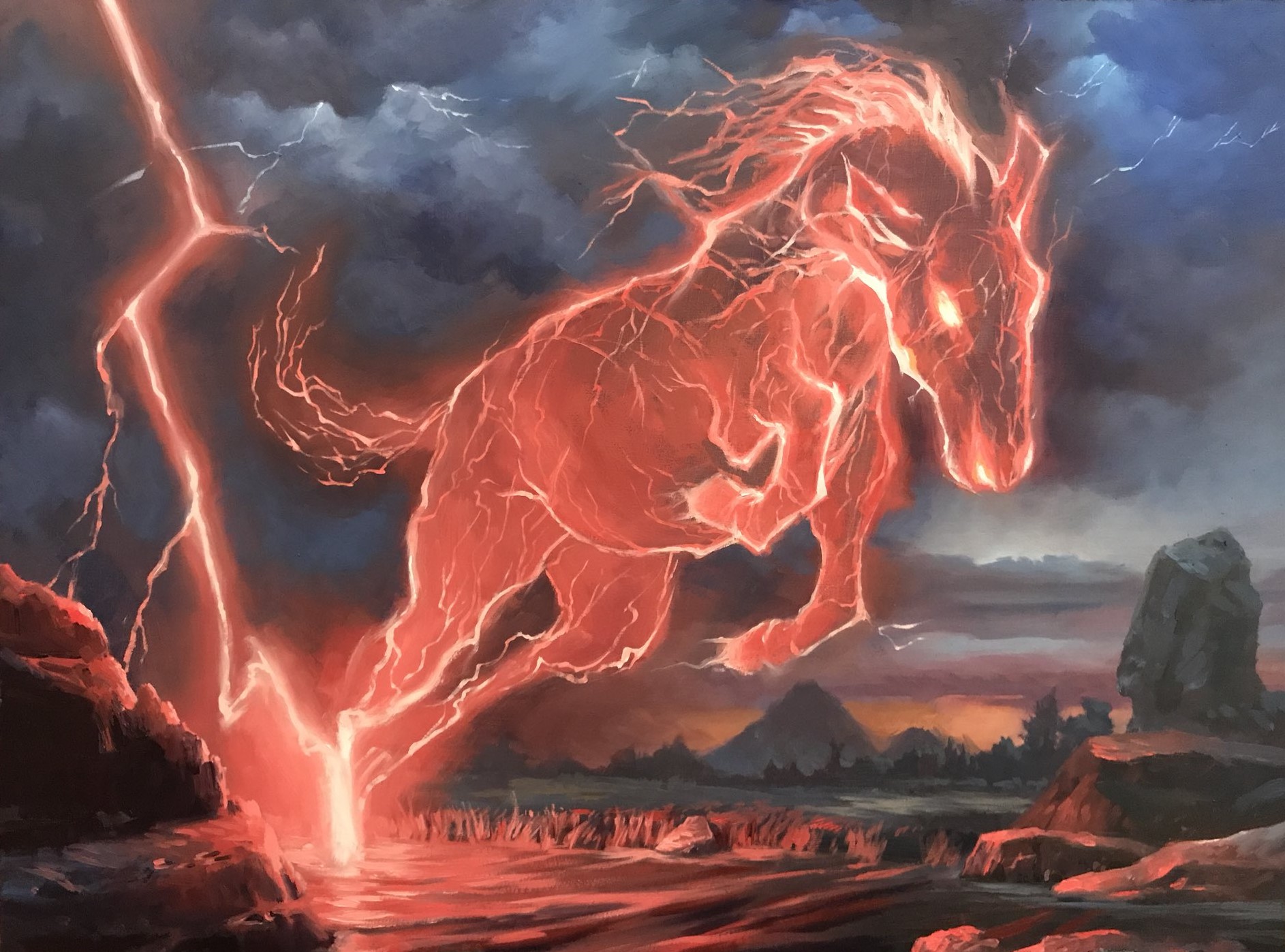 Lightning Mare MtG Art from Core Set 2019 Set by Lucas Graciano - Art of  Magic: the Gathering