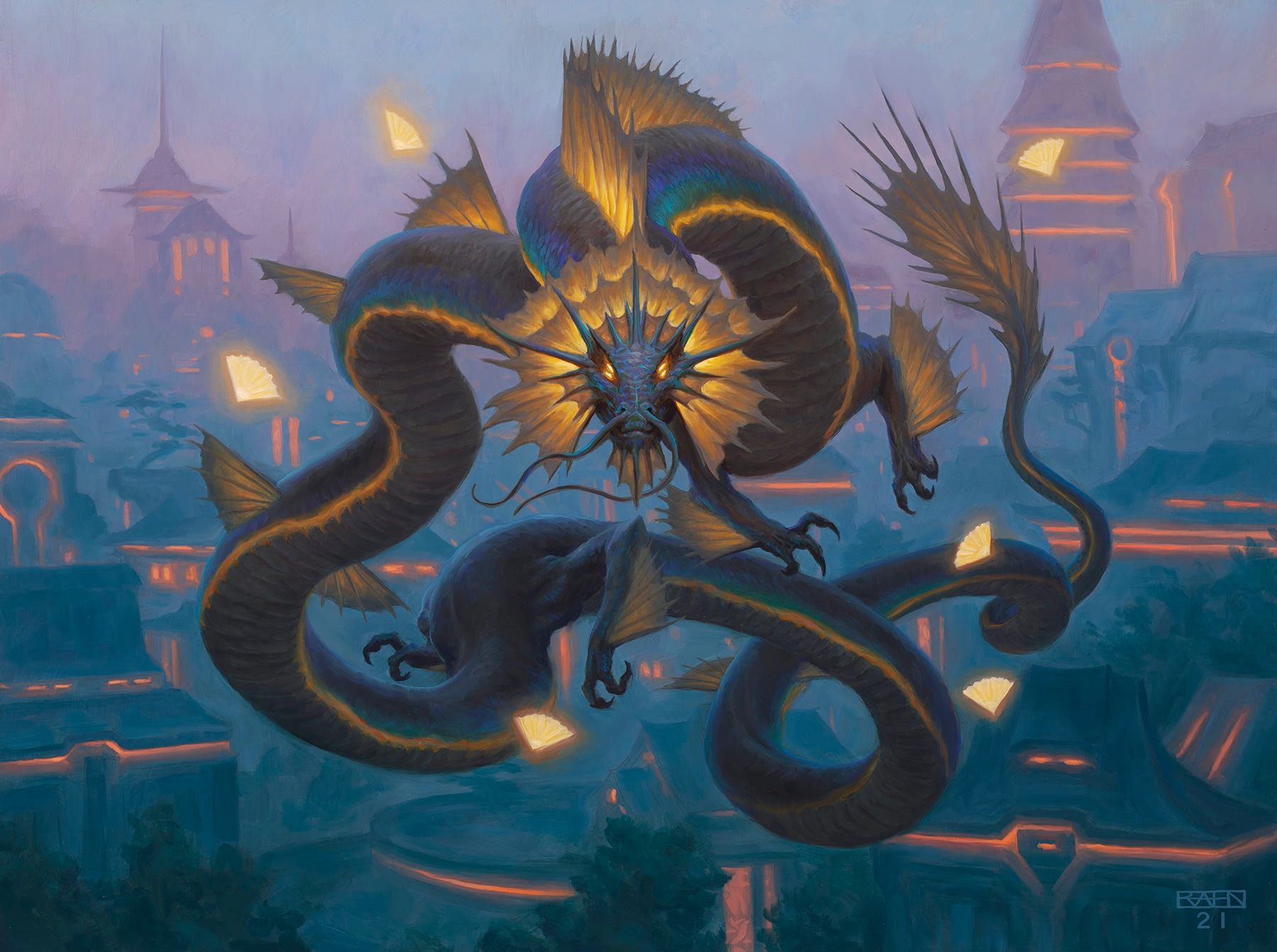 Ao, the Dawn Sky MtG Art from Kamigawa: Neon Dynasty Set by Chris Rahn - Art  of Magic: the Gathering