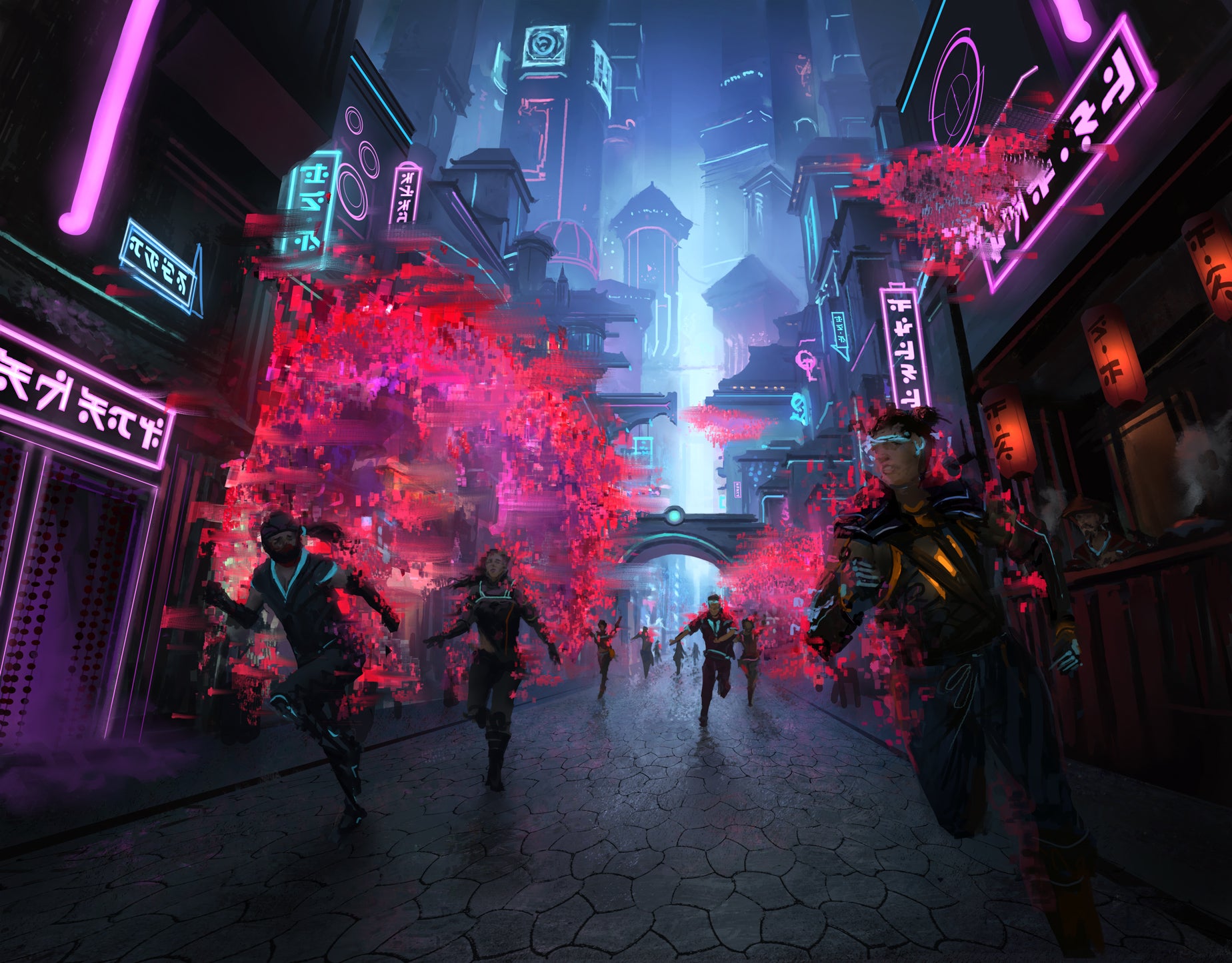 Amiya, Cyberpunk and Neon HD Wallpaper