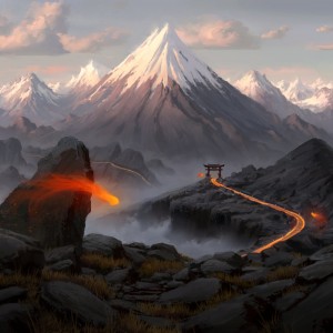 Mountain - Kamigawa Neon Dynasty MtG Art