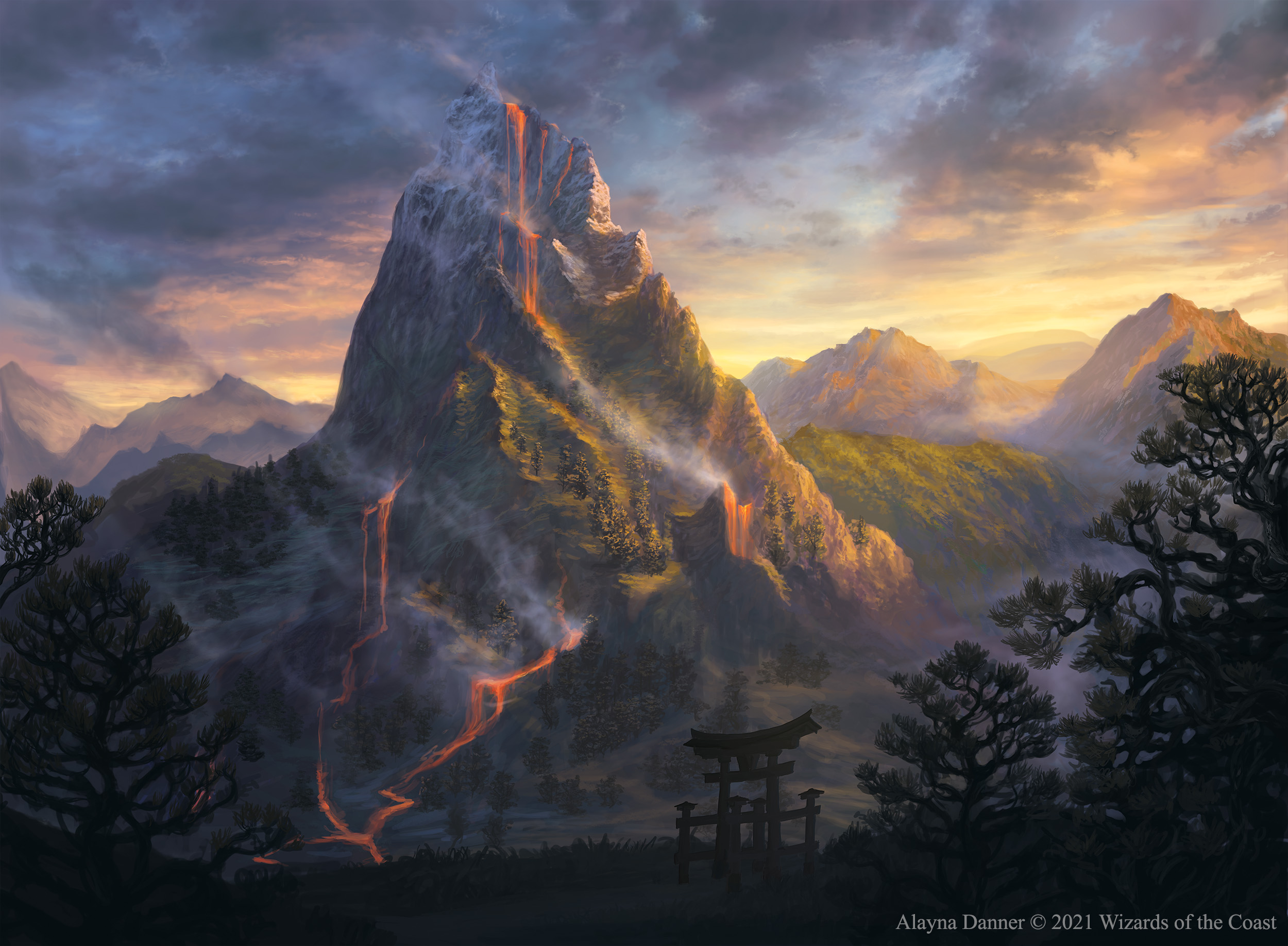 Rugged Highlands - Kamigawa Neon Dynasty MtG Art