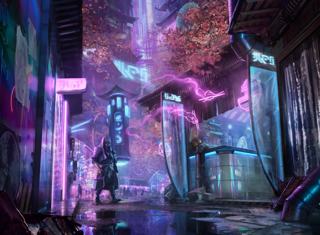 Amiya, Cyberpunk and Neon HD Wallpaper