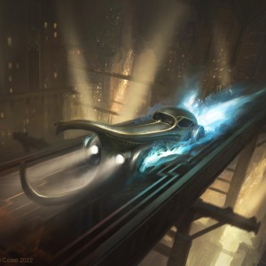 Run Out of Town - Streets of New Capenna MtG Art